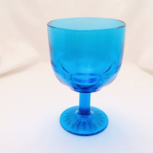 Cobalt Blue Facet Cut Chalice Goblet