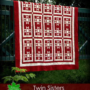 Twin Sisters quilt pattern printed paper pattern sent in the mail modern twist on a traditional two color Ohio star quilt image 1