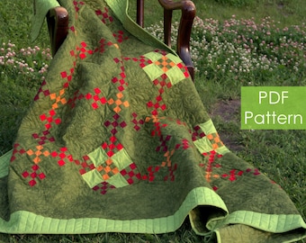 Urban Amish Quilt Pattern - PDF quilt pattern - Instant download of our traditional Amish quilt pattern made from double nine patch blocks