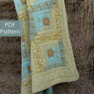 Uncle Henry&#39;s Log Cabin quilt - PDF instant download and a modern twist on a traditional quilt pattern - summer cottage quilt