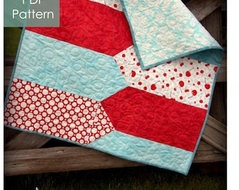 Mingled Baby Quilt Pattern - PDF instant download pattern - Fresh and modern baby quilt and our original design which is quick and easy