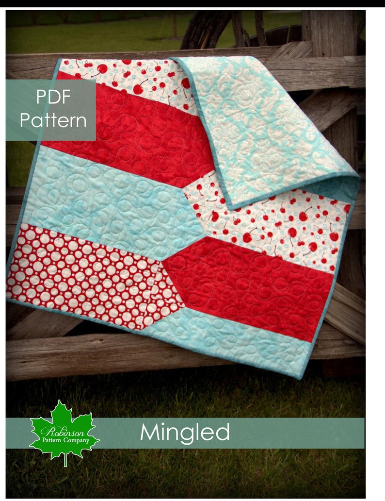 Mingled Baby Quilt Pattern PDF instant download pattern Fresh and modern baby quilt and our original design which is quick and easy image 1