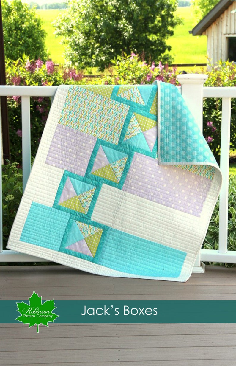 Modern Baby Quilt Pattern Jack's Boxes baby quilt PDF pattern digital download simple and modern baby quilt image 1