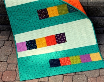 Fast Five Patch quilt pattern - pdf instant download - quick and easy quilt pattern - baby size and twin size quilts