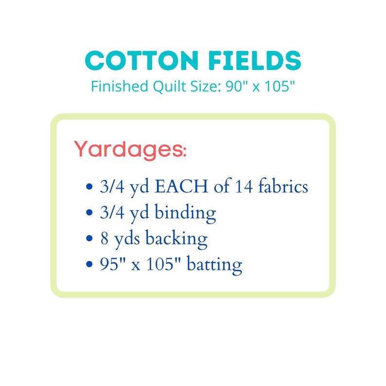 Cotton Fields Quilt Pattern Traditional Patchwork Quilt Etsy