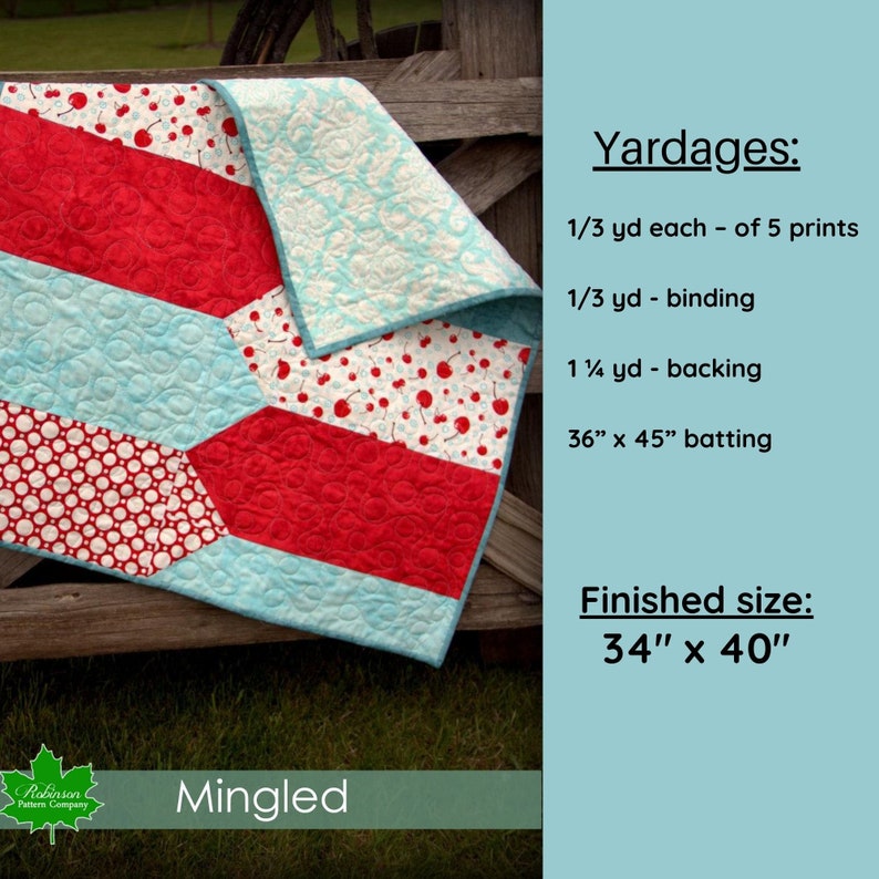 Mingled Baby Quilt Pattern PDF instant download pattern Fresh and modern baby quilt and our original design which is quick and easy image 2