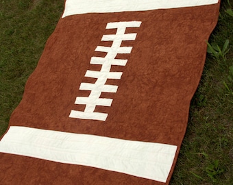 Rookie Quarterback quilt pattern - PDF quilt pattern - includes 4 sizes: baby lap twin and queen size.  Football sports quilt pattern