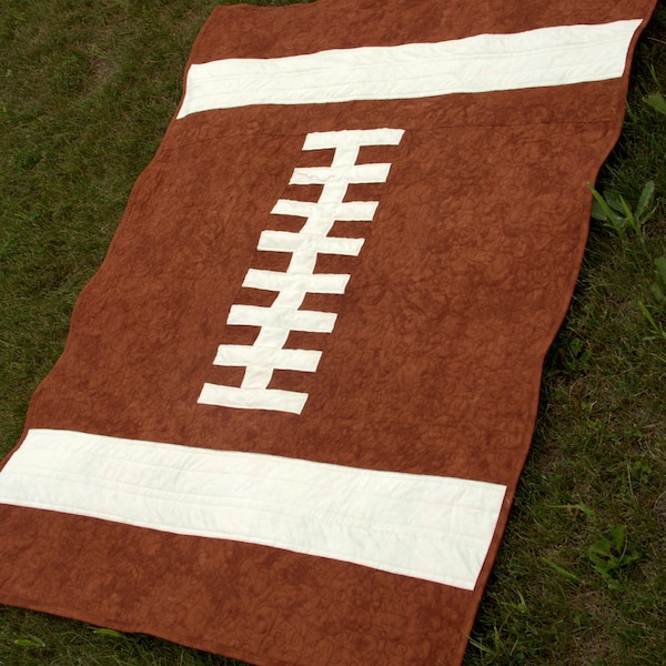 Rookie Quarterback quilt pattern - PDF quilt pattern - includes 4 sizes: baby lap twin and queen size.  Football sports quilt pattern