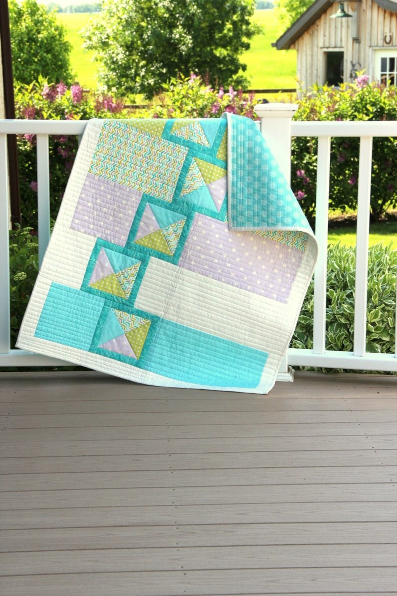 Modern Baby Quilt Pattern Jack's Boxes baby quilt PDF pattern digital download simple and modern baby quilt image 3