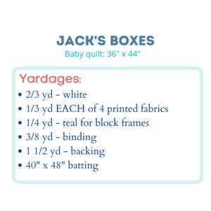 Modern Baby Quilt Pattern Jack's Boxes baby quilt PDF pattern digital download simple and modern baby quilt image 5