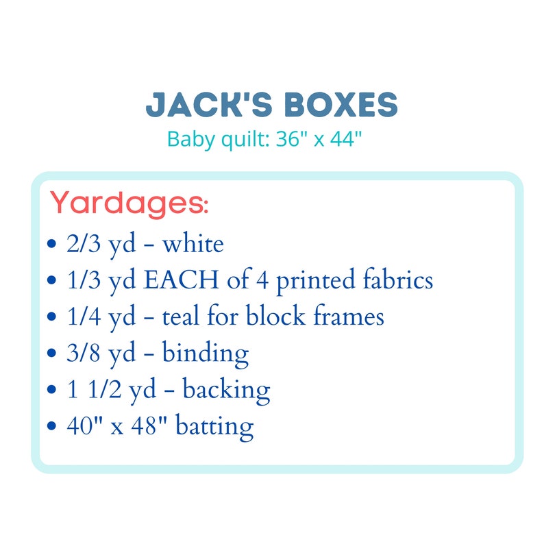 Modern Baby Quilt Pattern Jack's Boxes baby quilt PDF pattern digital download simple and modern baby quilt image 5