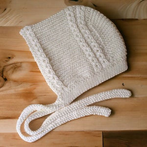 PDF Knitting Pattern- Royal Prince Baby Bonnet- Louis, Sizes Newborn and 3 Months