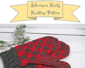 Scandinavian Cubes Mittens Knitting Pattern PDF