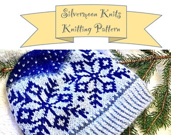 Selbu Snowfall Hat Knitting Pattern
