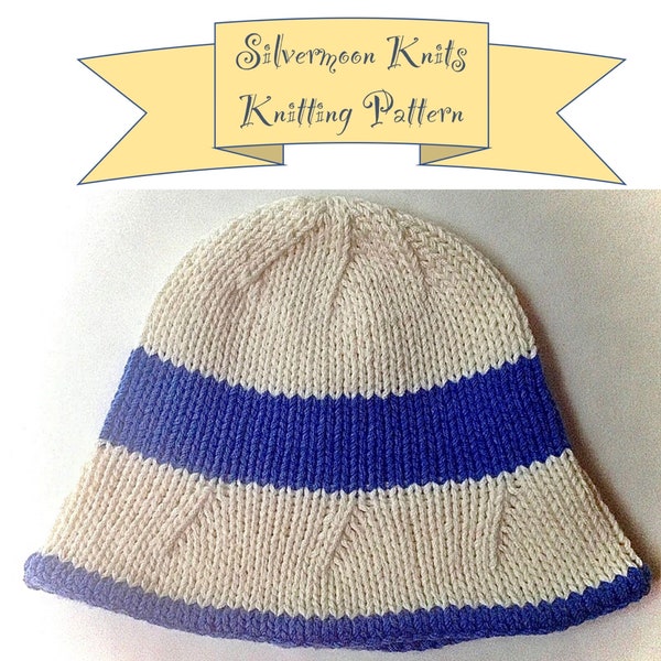PDF Knitting Pattern- Baby Comfy Cotton Sun Hat
