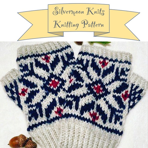 Three Color Selbu Mitts Pattern