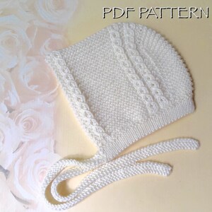 PDF Knitting Pattern Royal Prince Baby Bonnet Louis, Sizes Newborn and 3 Months image 2