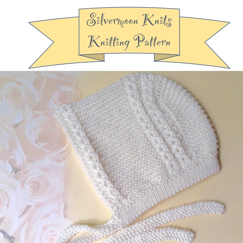 PDF Knitting Pattern Royal Prince Baby Bonnet Louis, Sizes Newborn and 3 Months image 1