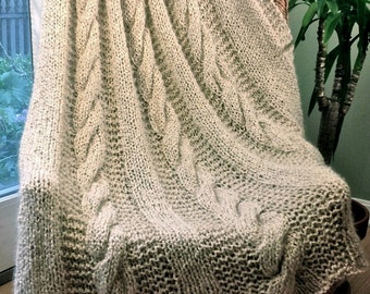 PDF Pattern- Three Cable Knit Blanket