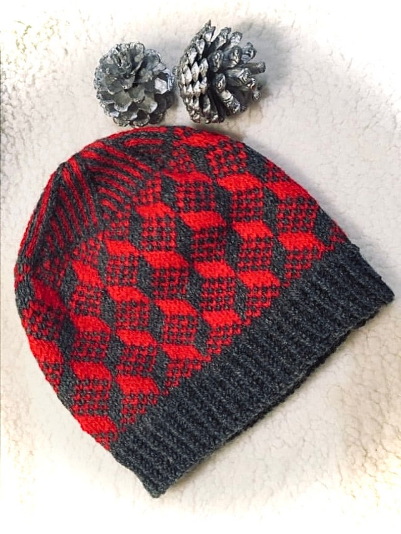 PDF Pattern Scandinavian Cubes Knit Hat - Etsy