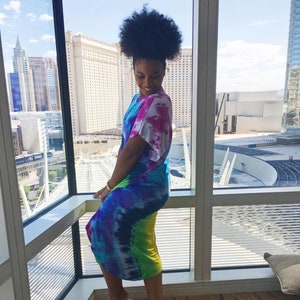 Rainbow Tie-Dye T-Shirt Dress