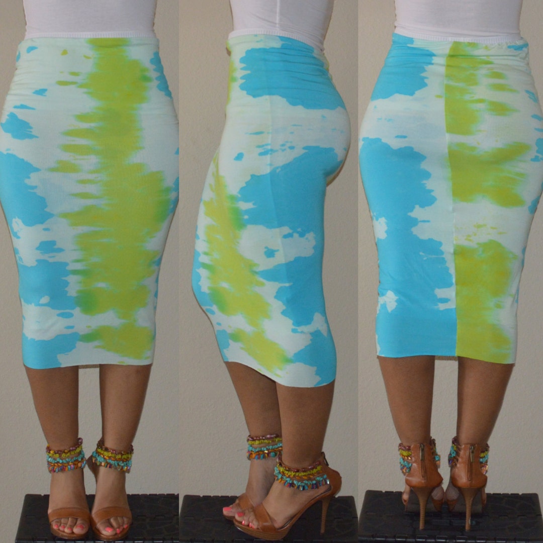 Earth Tie-dye Pencil Skirt
