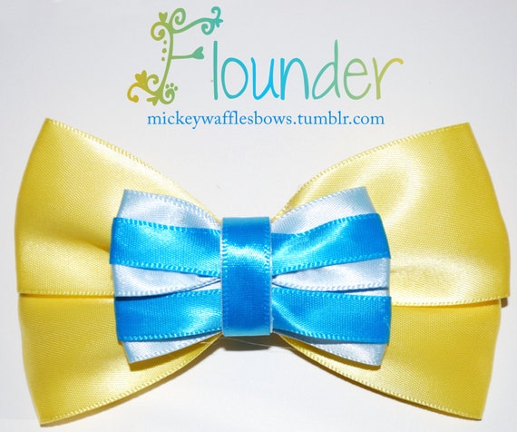 Little Mermaid Flounder ribbon bow s-l400.jpg main image 2