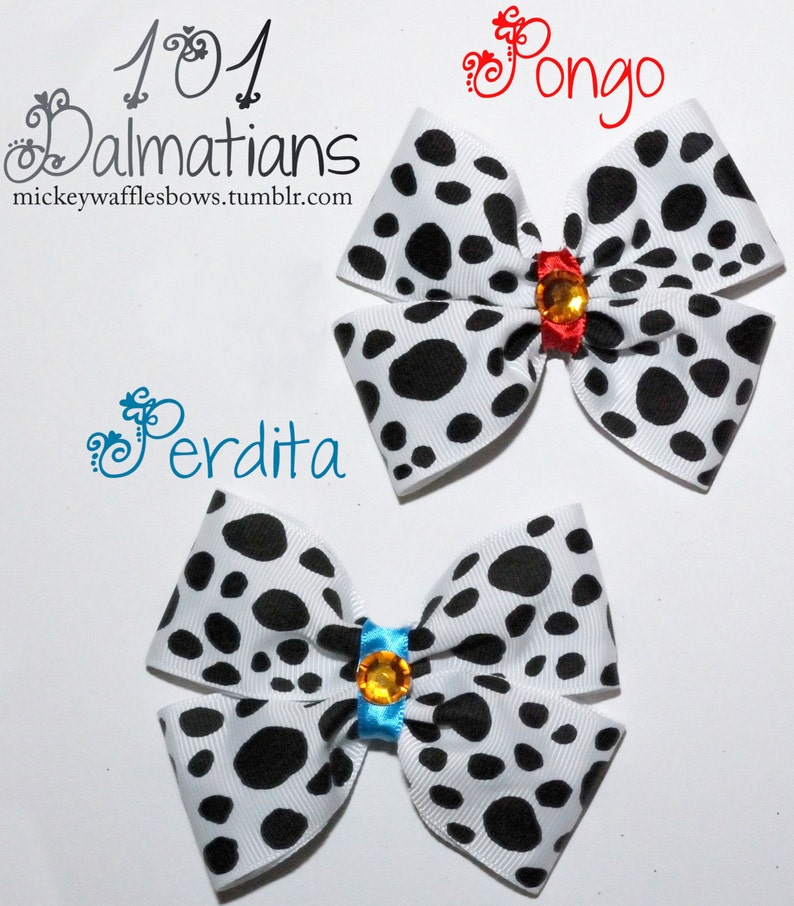 101 Dalmatians Hair Bow Pongo OR Perdita image 1