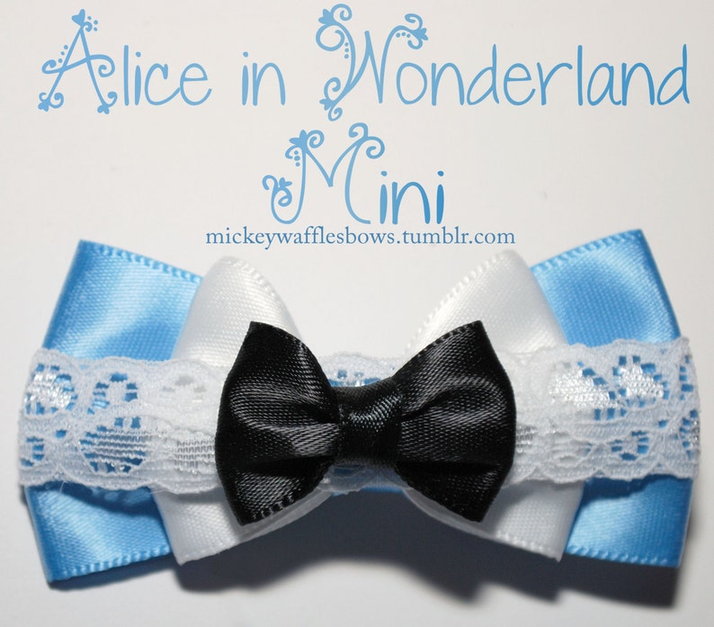 Mini fiocco per capelli Alice nel paese delle meraviglie