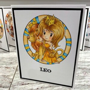 Cartas do Zodíaco, Carta de Leão, Cartão de Aniversário, Cartas de Signo Astrológico