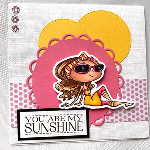 Tarjeta de sol, tarjeta de cumpleaños, tarjeta de playa, tarjeta de amistad, tarjeta de verano divertida