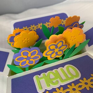 Pop Up Karte, Box Karte,3-D Karte, Freundschaftskarte, Hallo Karte, vermisse dich Karte