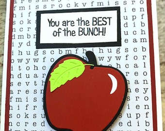 apple card, best teacher card, teacher card, you're the best card