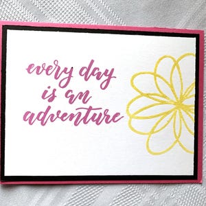 Carte porte-bonheur, Carte d'encouragement, Carte fleurie, Aventure, Vivez chaque jour