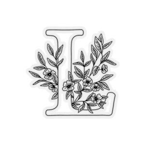 Adesivo monograma floral "L"