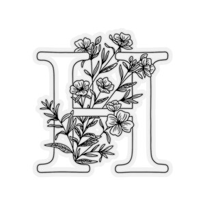 Adesivo monograma floral "H"