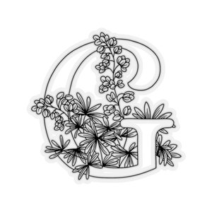Adesivo monograma floral "G"