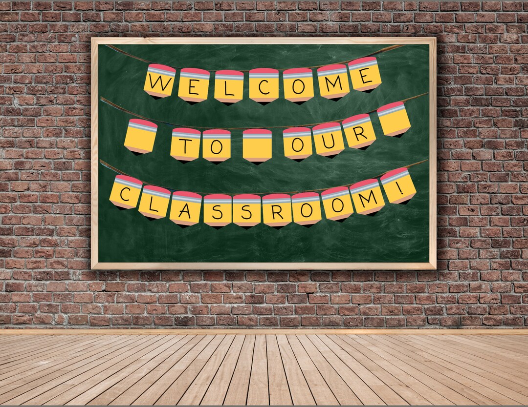 DIGITAL DOWNLOAD: "welcome to Our Classroom!" No. 2 Pencil Banner ...