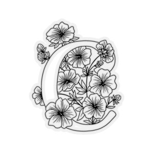 Adesivo monograma floral "C"