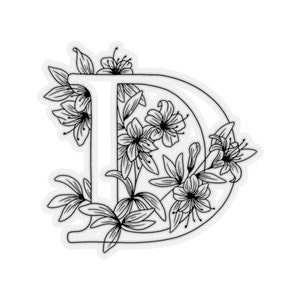 Adesivo monograma floral "D"