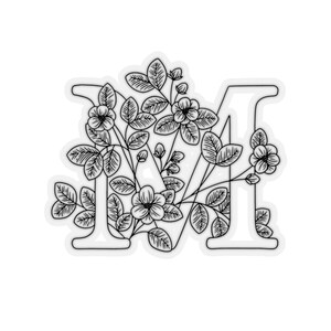 Adesivo monograma floral "M"