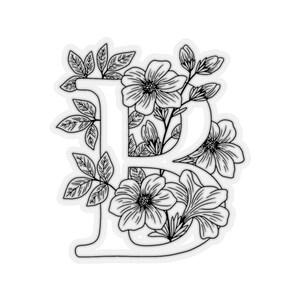 Adesivo monograma floral "B"