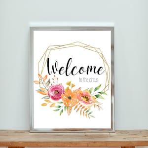 DIGITAL DOWNLOAD - "Welcome To The Circus" Funny Sign Home Decor Printable Instant Download Gag Gift Home Sign Wall Art Parenting Sign