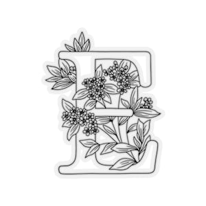 Adesivo monograma floral "E"