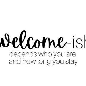 DIGITAL DOWNLOAD - "Welcome-ish" Funny Sign Home Decor Printable Art Instant Download Gag Gift Home Sign Wall Art Sign Decoration