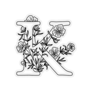 Adesivo Monograma Floral "K"