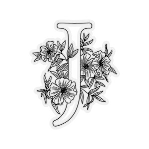 Adesivo monograma floral "J"