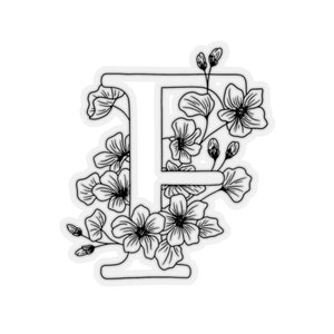 Adesivo monograma floral "F"
