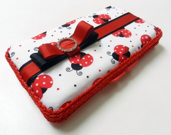 Ladybug baby wipe case,Baby girl Decorative Travel Wipe Case you pick the fabric ,Baby Shower Gift Made to order