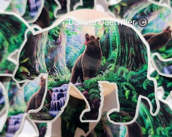 Bear outline vinyl sticker - By Dakota Daetwiler